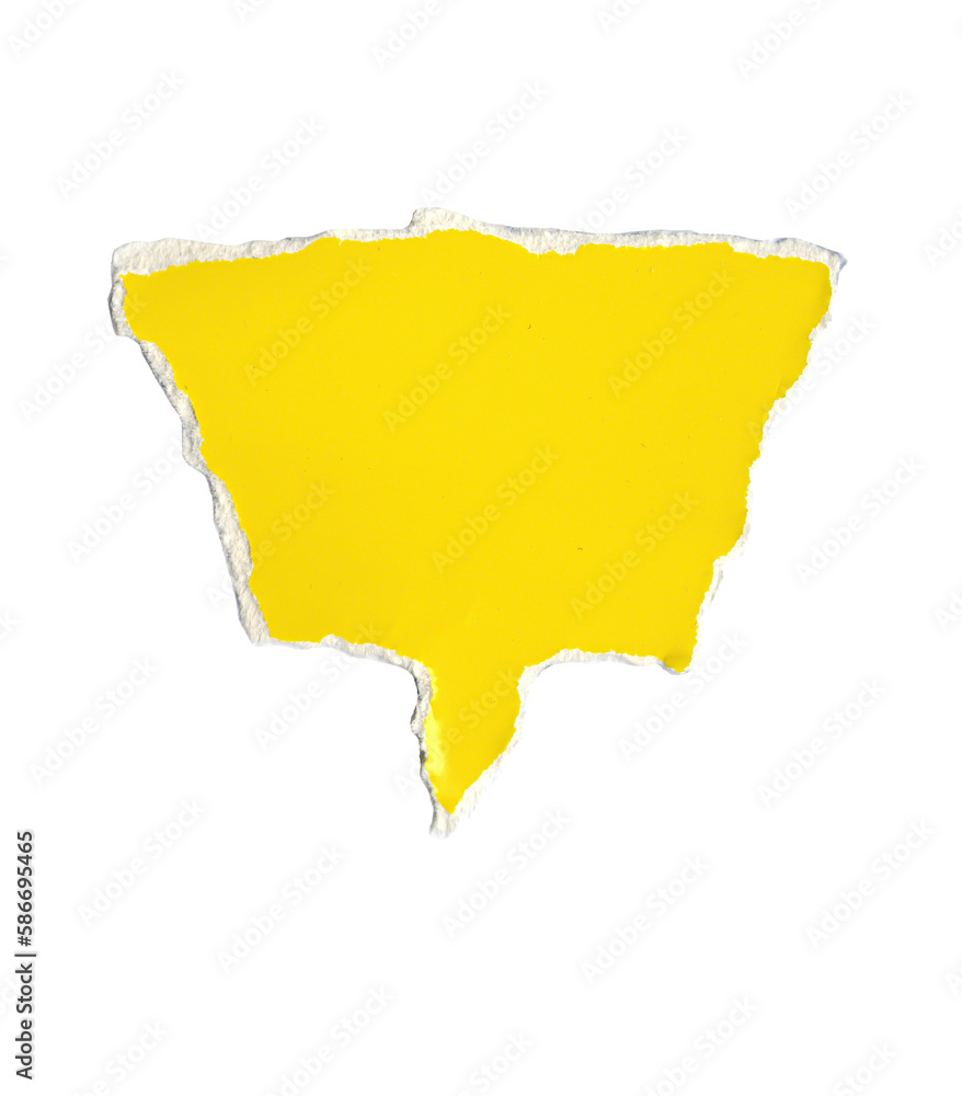 Fototapeta premium rectangular speech bubbles from torn yellow paper, torn paper for thought communication