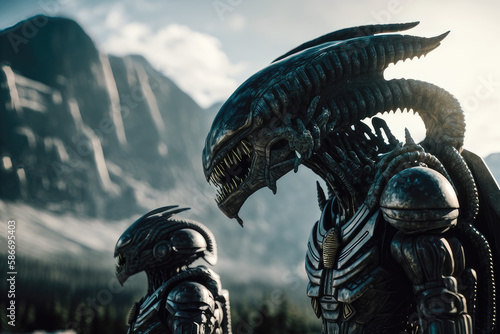 Alien creature, planet, science fiction, exploration, Generative Ai