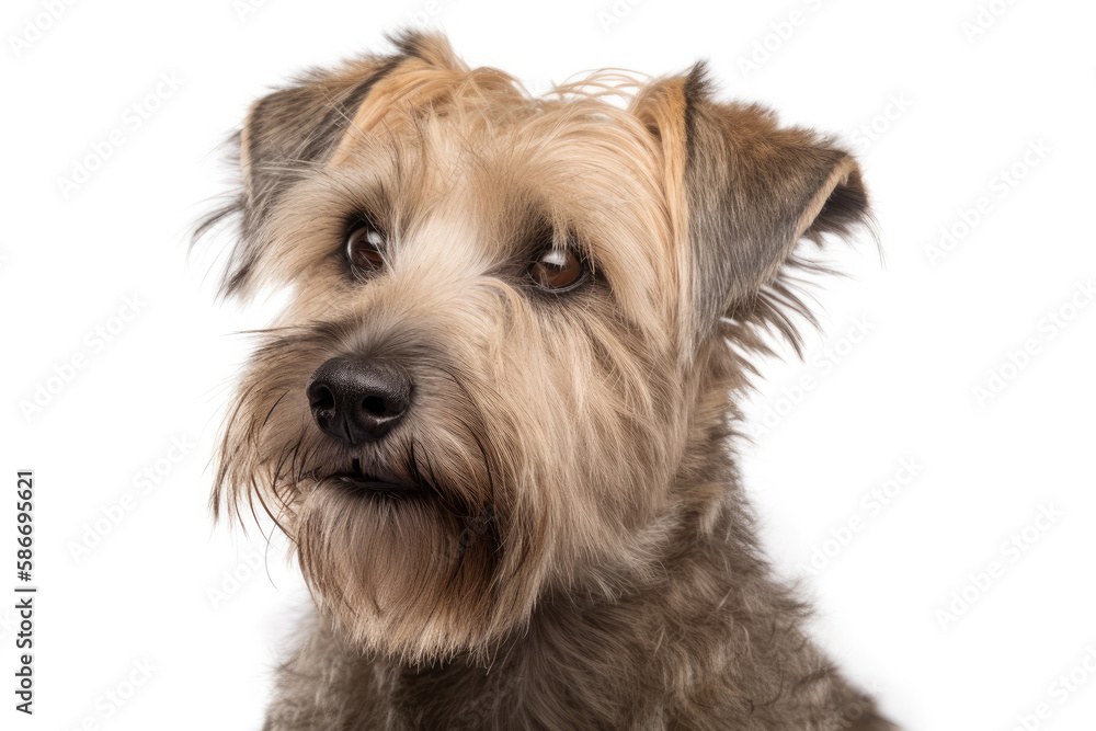 Glen Of Imaal Terrier Dog On White Background. Generative AI