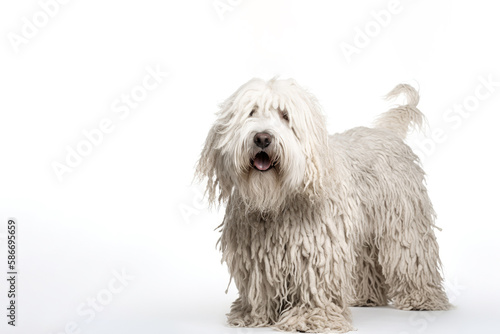 Komondor Dog On White Background. Copy space. Generative AI © Ян Заболотний