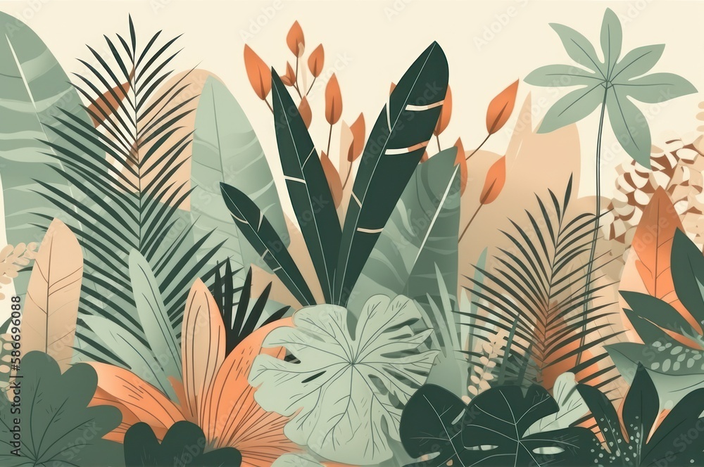 Abstract Tropical Plants Draw Nature art Abstract Tropical Plants Draw Nature art