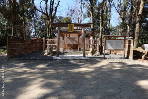 A shrine in Kyoto : a scene of Mitama-no-oyashiro Subordinate Shrine in the precincts of Shimogamo-jinjya Shrine in Kyoto 京都の神社：下鴨神社の末社の神霊社の風景