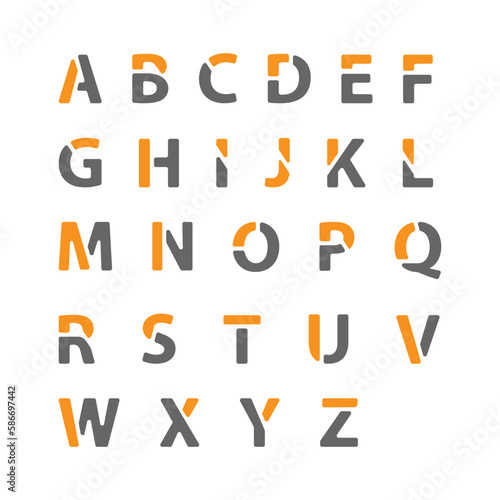 Creative alphabet. a set of alphabet letters for application  education  scrapbooking and creative design