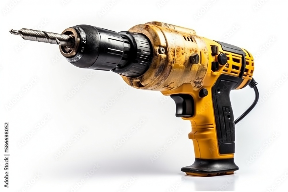 Isolated Power Drill on White Background, Generative AI Isolated Power Drill on White Background, Generative AI