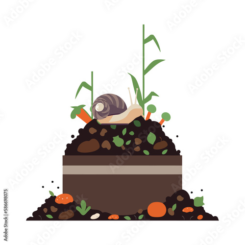 composting organic with snail