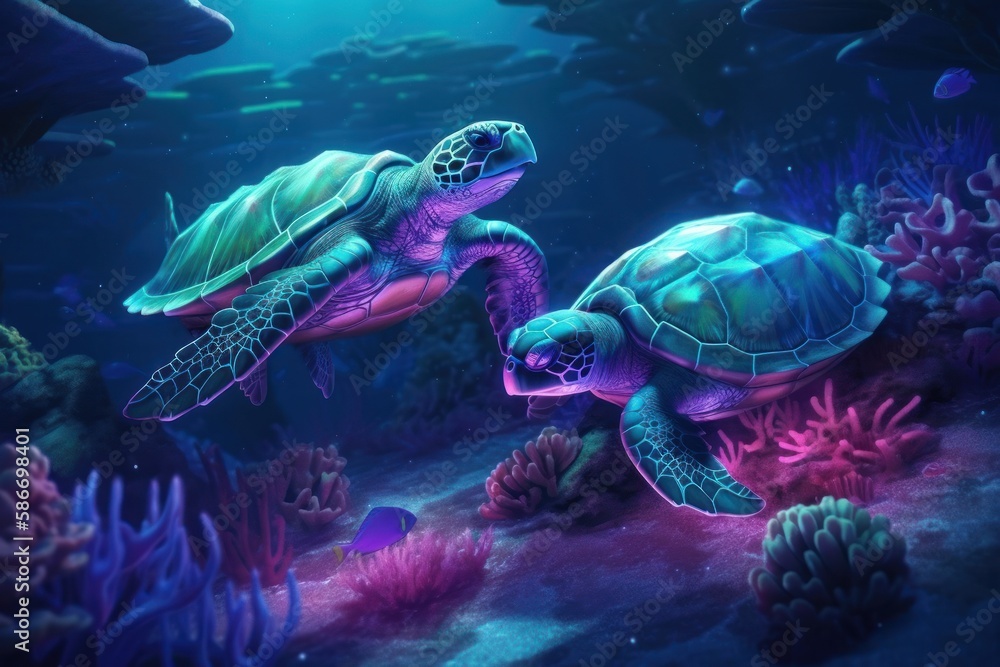 Obraz premium green sea turtle