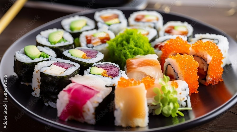 sushi on a plate sushi on a plate