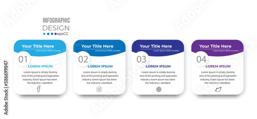 Business infographic design with 4 options steps or processes