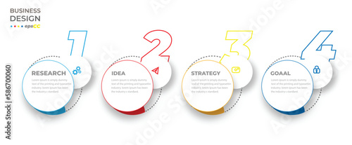 Business infographic design with 4 options steps or processes
