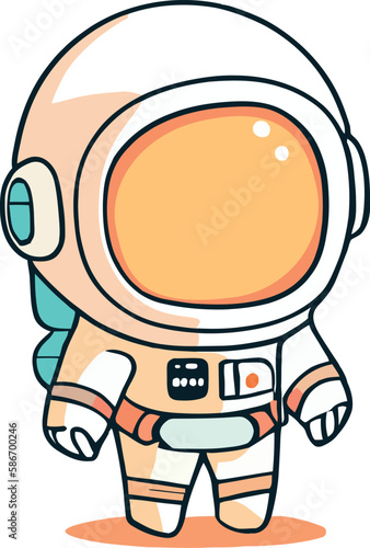 Cheerful astronaut in galactic adventure