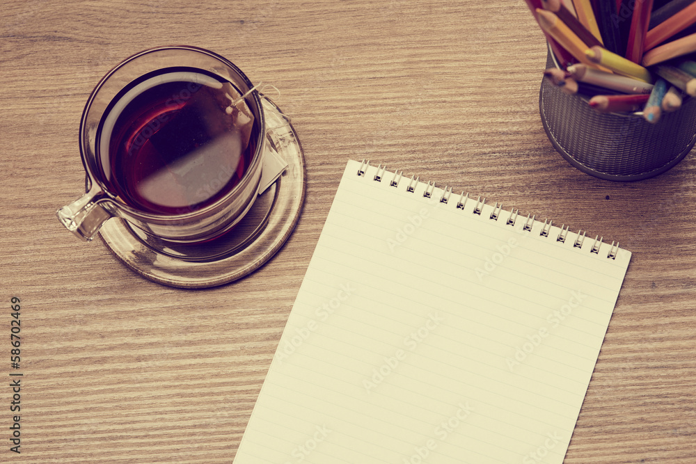 notebook on the table notebook on the table