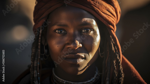 Portrait einer Frau aus Afrika, Generative AI