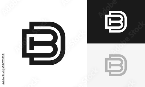 DB or BD logo design vector
