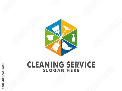 Free Download  Cleaning Logo Design Inspiration, Cleaning Service logo vector - GFXLoad