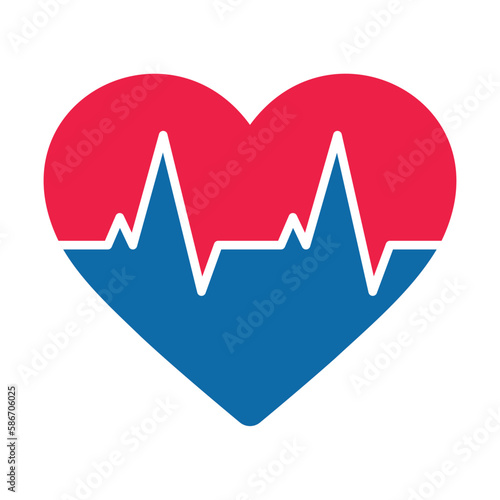 Heartbeat, heart and pulse line.