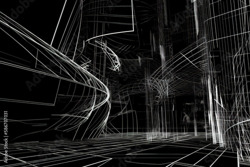 Abstract background architecture lines. modern architecture detail, Generative AI