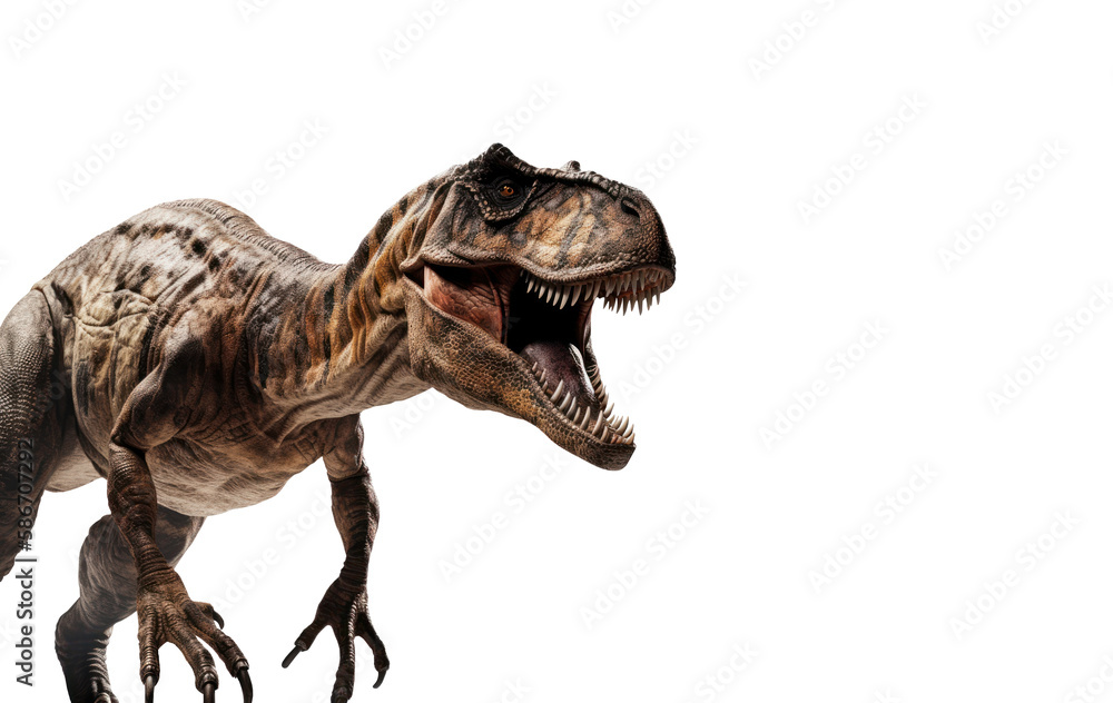 Naklejka premium T-Rex dinosaur isolated on white background. Ai generated.