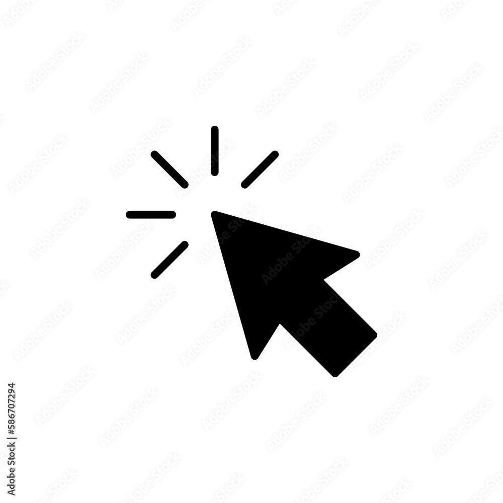 Cursor icon. Vector symbol in trendy flat style on white background. Click arrow. Cursor icon. Vector symbol in trendy flat style on white background. Click arrow.