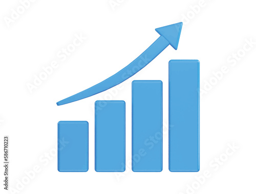 business grow bar chart icon illustration transparent element