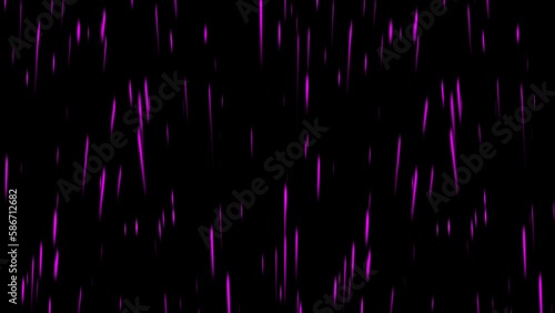 Meteor shower of the effect 4K video, black background transparent. Purple motion up from bottom. Lighting comets flying up from the black space. Shooting star Comets Rain Down from Outer Space.