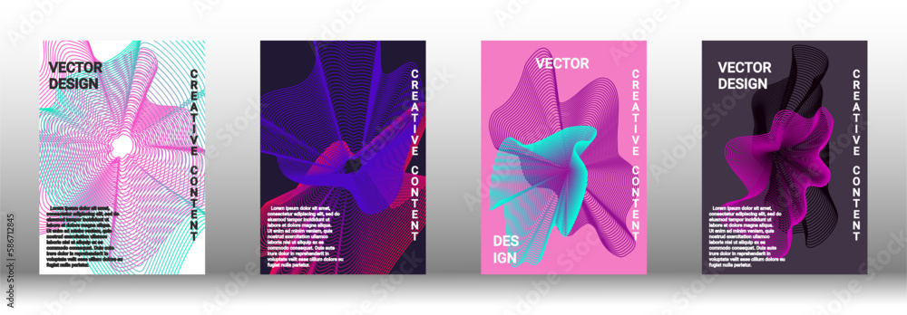A set of modern abstract covers with abstract gradient linear waves. A set of modern abstract covers with abstract gradient linear waves.