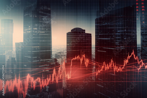 red line chat with buildings in the background