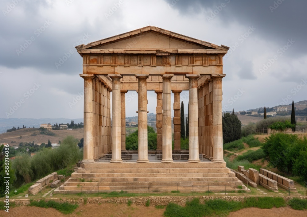 Temple of Artemis, one of the seven wonders of the ancient world. Generative AI.