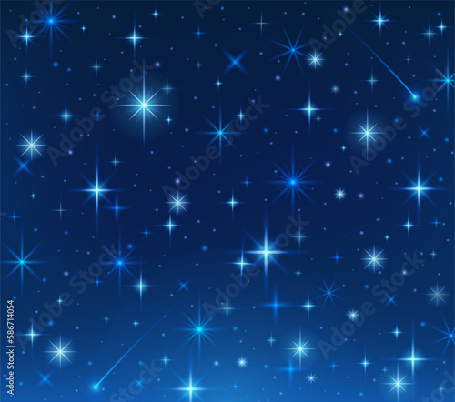 Background with stars. Constellations in night sky. Astrology and astronomy. Space and galaxy. Stardust in deep universe. Design element for cover or abstract pattern. Cartoon flat vector illustration