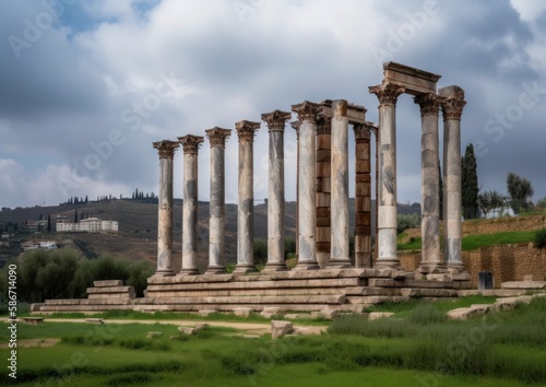 Concept of Temple of Artemis, one of the seven wonders of the ancient world. Generative AI.