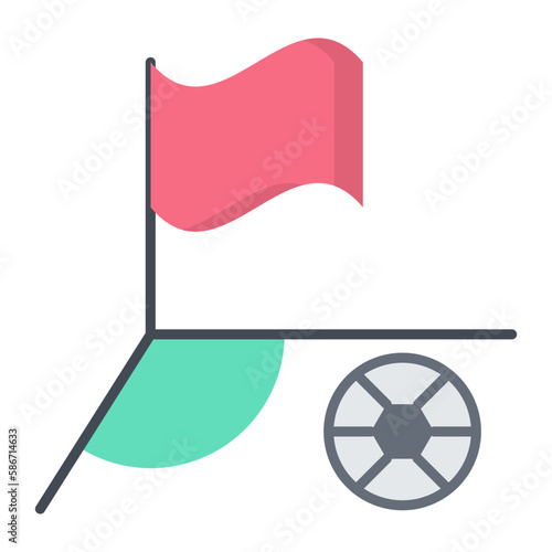 Corner Kick Flat Icon