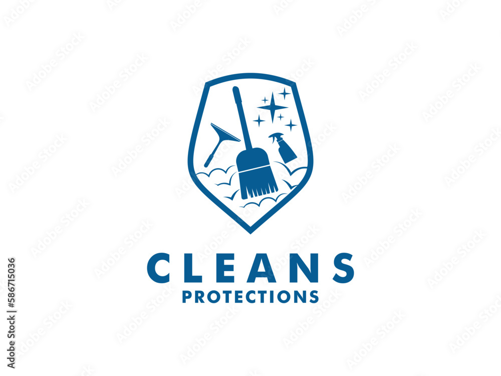 Cleaning for Protections Logo vector Design Inspiration Cleaning for Protections Logo vector Design Inspiration