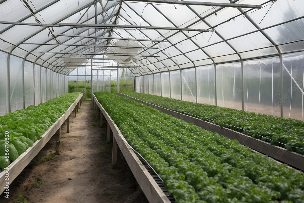 vegetable growing greenhouse. AI Generated vegetable growing greenhouse. AI Generated
