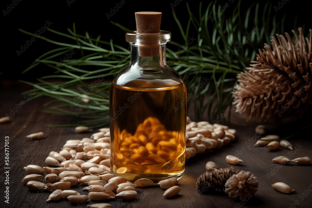 Tincture of pine nuts. AI Generated Tincture of pine nuts. AI Generated