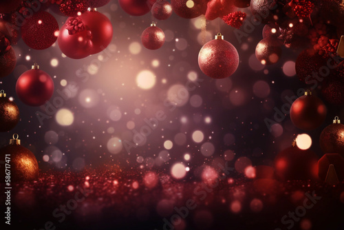 Beautiful New Year and Christmas background. AI Generated