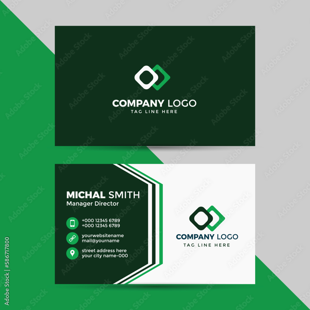 Blue and White Minimalist Business Card Template Design Blue and White Minimalist Business Card Template Design