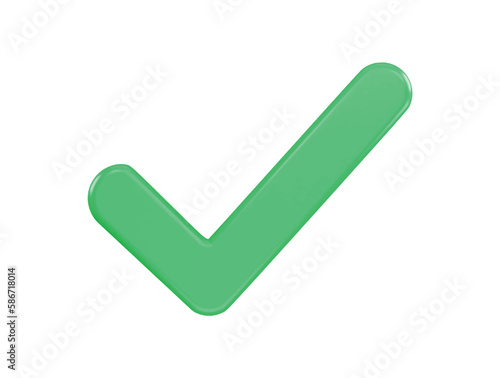 check mark icon 3d rendering vector illustration