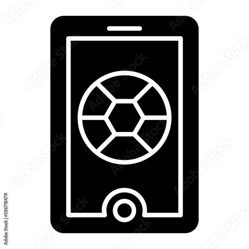 Mobile Soccer Glyph Icon
