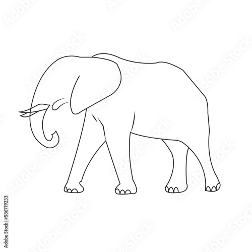Free vector hand drawn flat design elephant outline