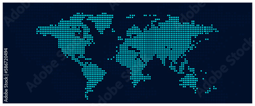 Dotted world map,map template for web site pattern, infographics on blue background. 