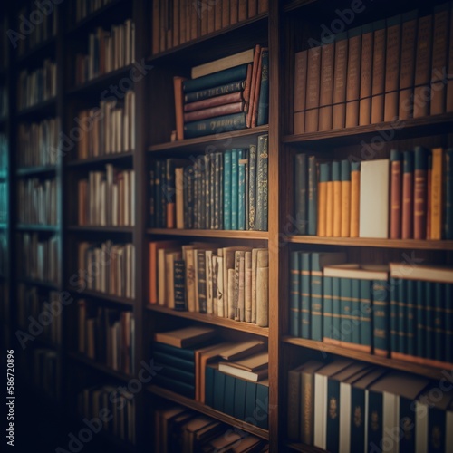 Bookshelves. AI generated