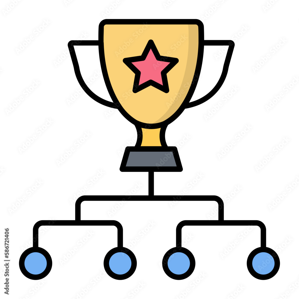 Quarter Finals Line Color Icon