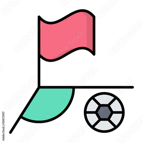 Corner Kick Line Color Icon