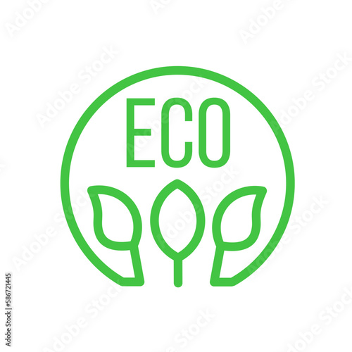 Eco symbol with leafs. Eco friendly - vector illustration