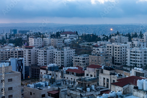 Amman, Jordan The city skyline in the early morning 