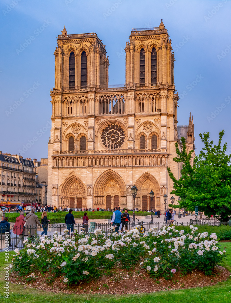 Notre-Dame de Paris Cathedral in spring