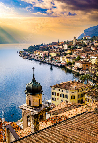 old town and port of Limone sul Garda at the Lago di Garda photo
