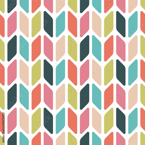 Colorful Trapezoid Geometric Shapes Seamless Vector Repeat Pattern