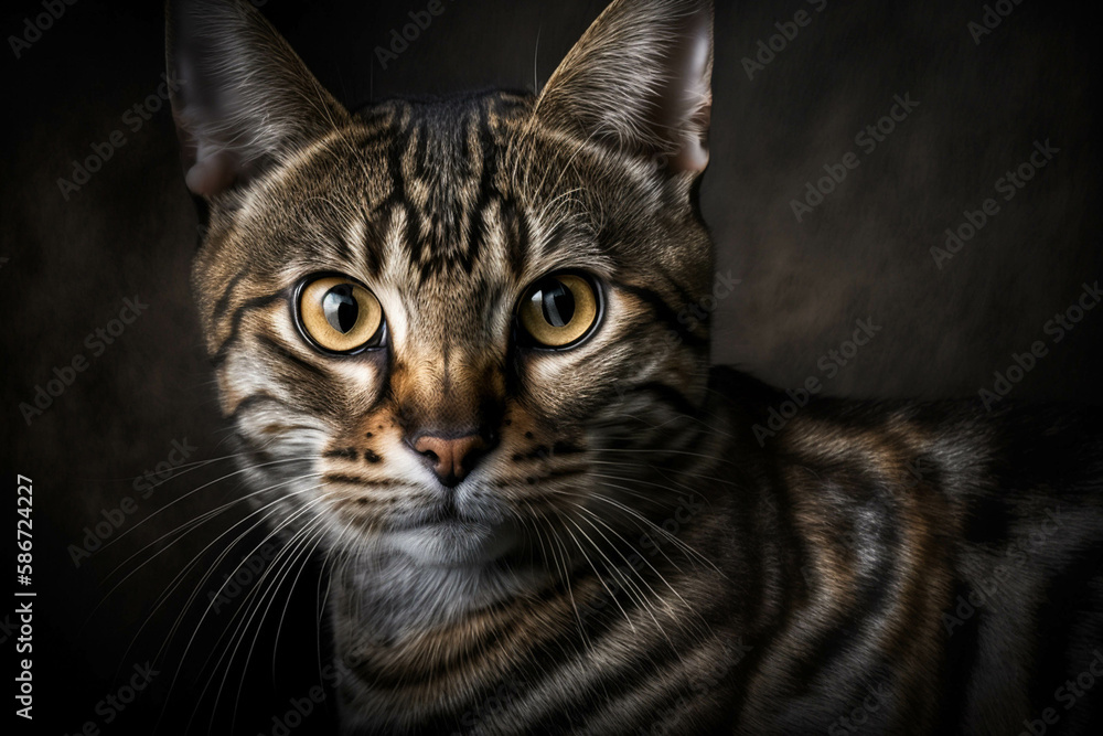 Beautiful Brazilian Shorthair Cat on Dark Background - Discover the Unique Traits of this Gorgeous Breed Beautiful Brazilian Shorthair Cat on Dark Background - Discover the Unique Traits of this Gorgeous Breed