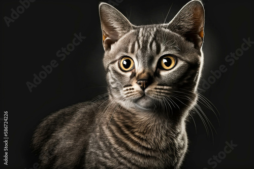 Beautiful Brazilian Shorthair Cat on Dark Background - Discover the Unique Traits of this Gorgeous Breed