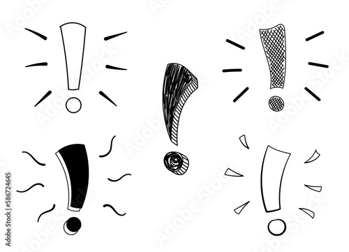 Exclamation marks set in different styles. Perfect for lettering and illustrations.